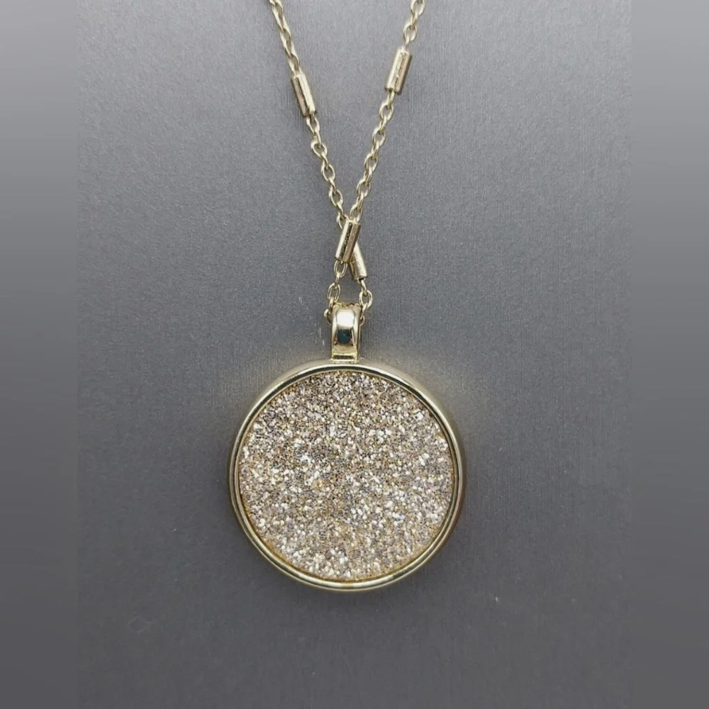 LOFT Gold and Silver black  Necklace with Sparkling Pendant
